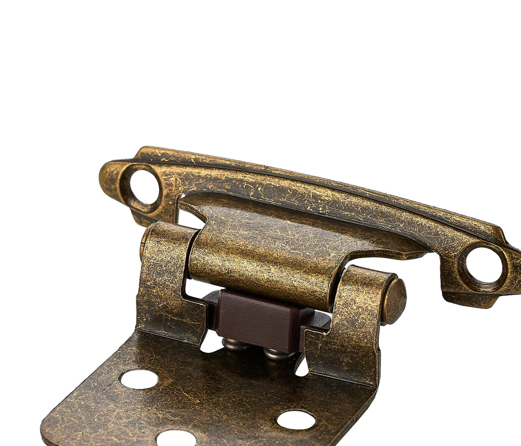 Antique Bronze Cabinet Hinges, 1/2 Inch Overlay, 60 Pack (30 Pairs)