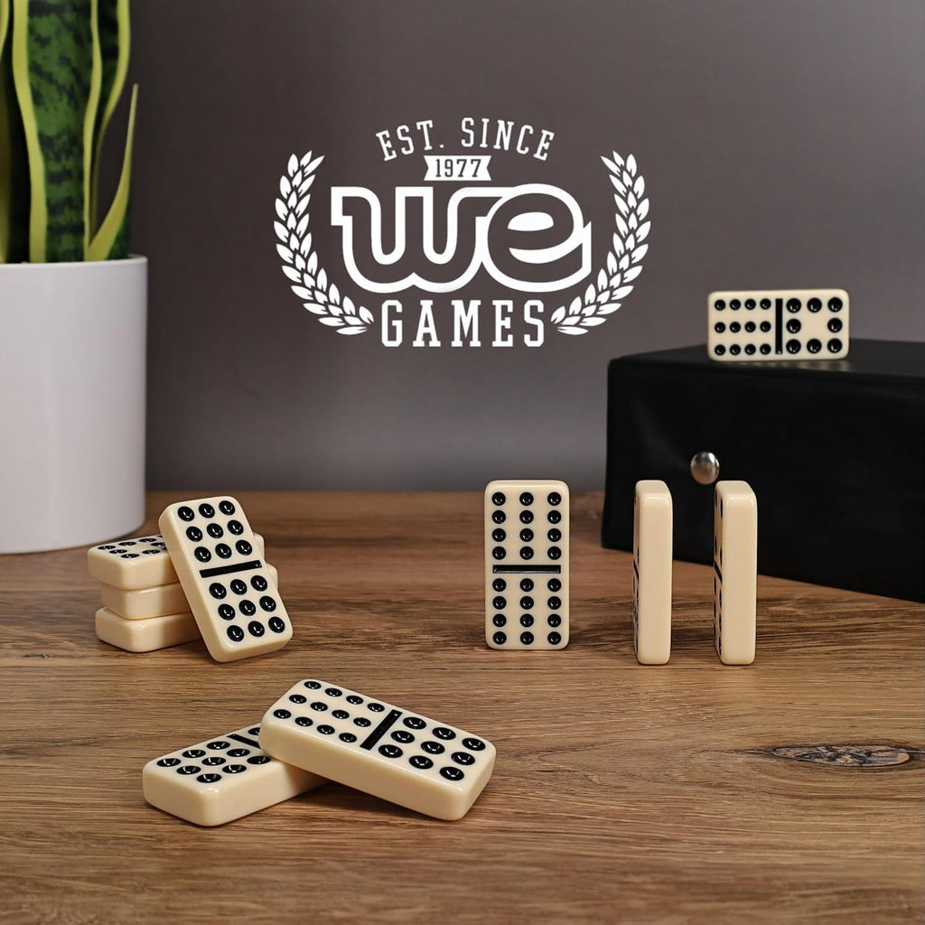 Double Twelve Dominoes Set - 91 Dominoes in Retro Travel Case - Set of 91
