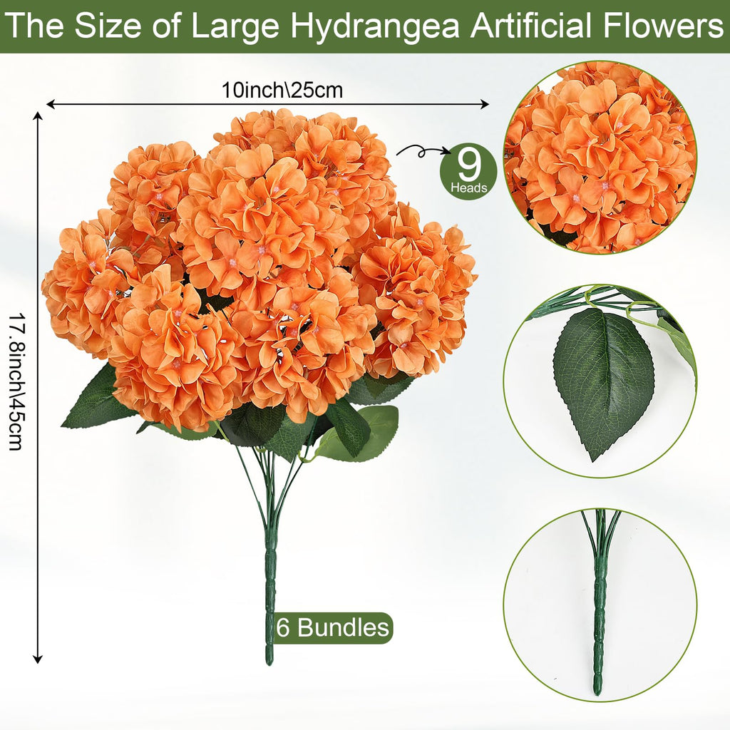 Fall Orange Artificial Bulk - 6 PCS Large 54 Heads