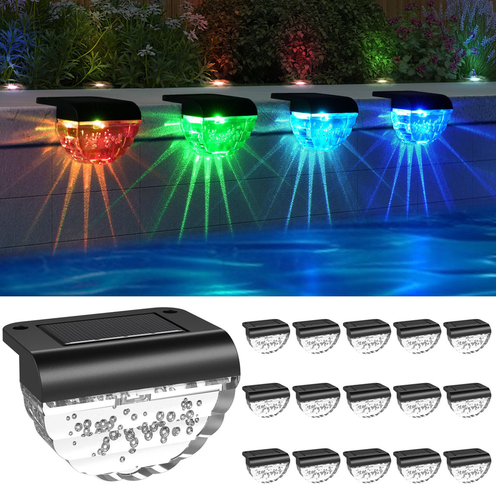 16 Pack Solar Deck Lights Outdoor, Solar Step Lights Waterproof for Outside, Yard, Patio, Garden, Pool, Railing