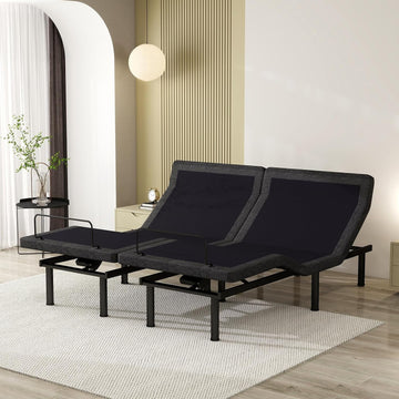 Split King Adjustable Bed Frame with Thickened Frame, Pillow-Tilt, Separate Head/Foot Lift, Zero Gravity, Anti-Snore