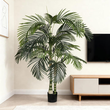 6FT Artificial Palm Tree with Black Pot, Faux Tropical Plant