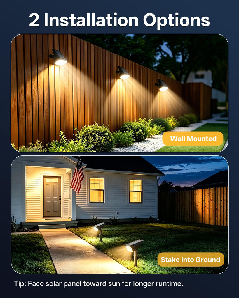 Solar Lights Outdoor Waterproof IP65, 56 LED 3 Lighting Modes Solar Spot Lights Outdoor, Solar Powered Landscape