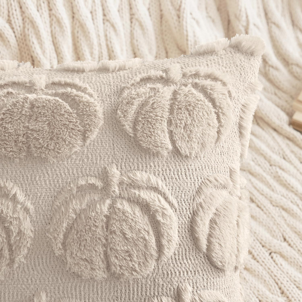 Fall Pillow Covers Pumpkin Fall Decor 18x18 Beige - Set of 2