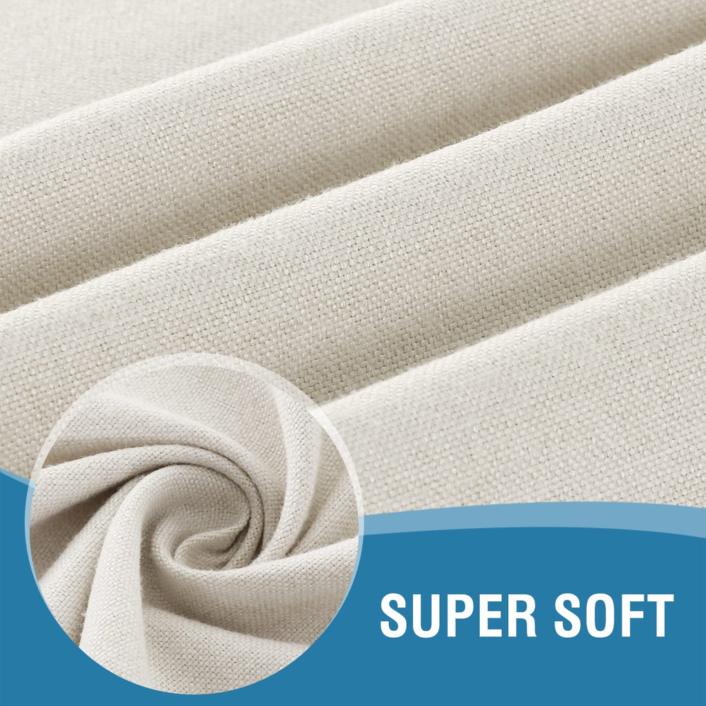 Linen Textured Tablecloth 60 x 84 Waterproof Decorative Table Cloth Spill-Proof Linen Look Cover for Party Table
