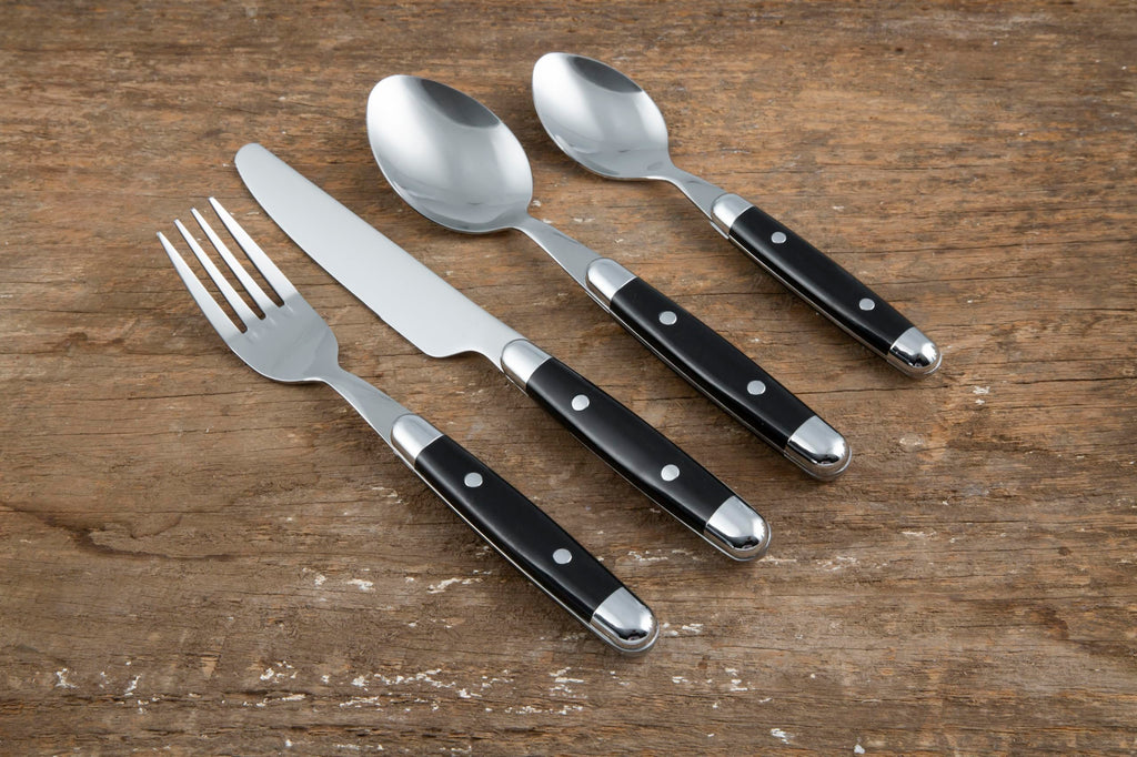 Jubilee Black Stainless Steel Silverware Set for 4, 16-Piece