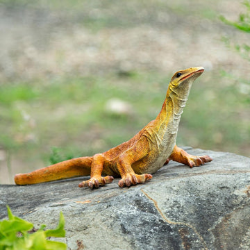 Outdoor Resin Lizard Garden Statue, Brown, 23.23 x 11 x 10.24 inches Large Outdoor Resin Reptile Models Tropical