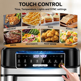 1600W Dual Zone Air Fryer Oven,12.69QT with Divider,Nonstick & Dishwasher-Safe Basket,Match Cook & Smart Finish to