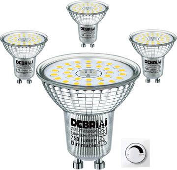 GU10 Dimmable LED Bulbs, 7W Equivalent to 75W, 5000K Daylight White, 25,000 Hours Lifespan Energy Efficient Light