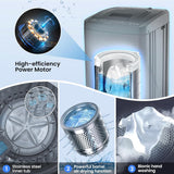 2.8 Cu.ft Portable Washer, 20 lbs Capacity Full Automatic Washing Machine with Drain Pump, 10 Wash Programs & LED