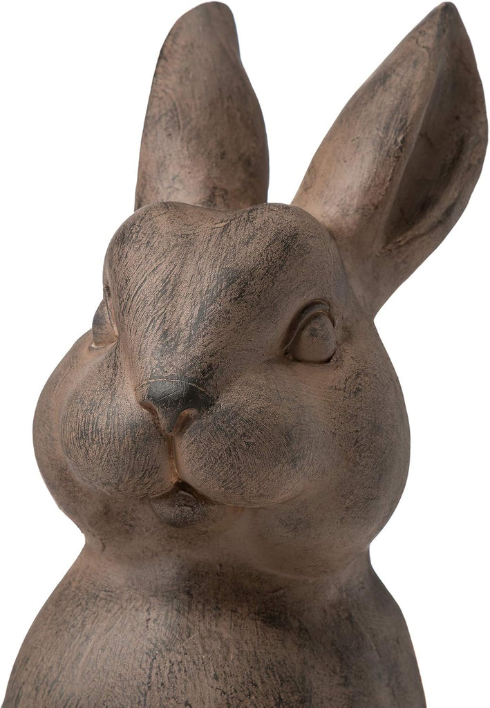 JK85246 Standing Rabbit Outdoor Statue, 22.75 Inch, Distressed Brown
