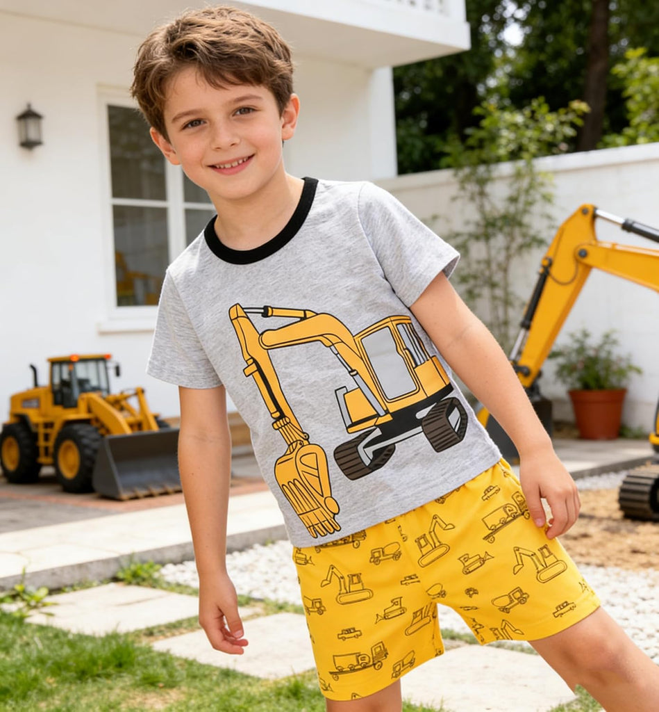 Boys Pajamas 100% Cotton Toddler 2 Piece Short Sleeve Pjs Kids Summer Sleepwear Clothes Set