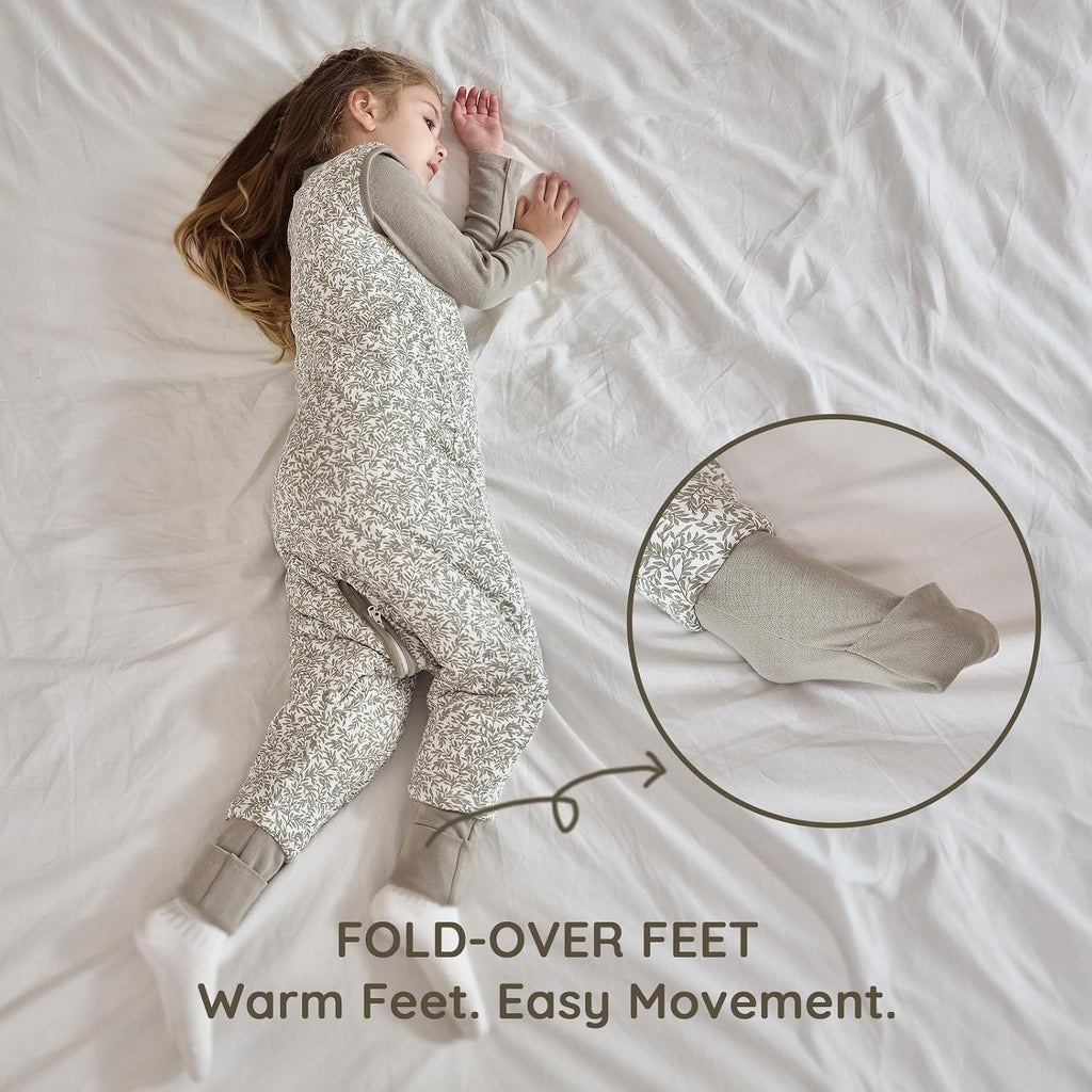 Cotton Toddler Sleep Sack with Feet 2.5 TOG Ultra Soft Toddler Sleeping Sack Baby Sleep Bag Walker Wearable Blanket