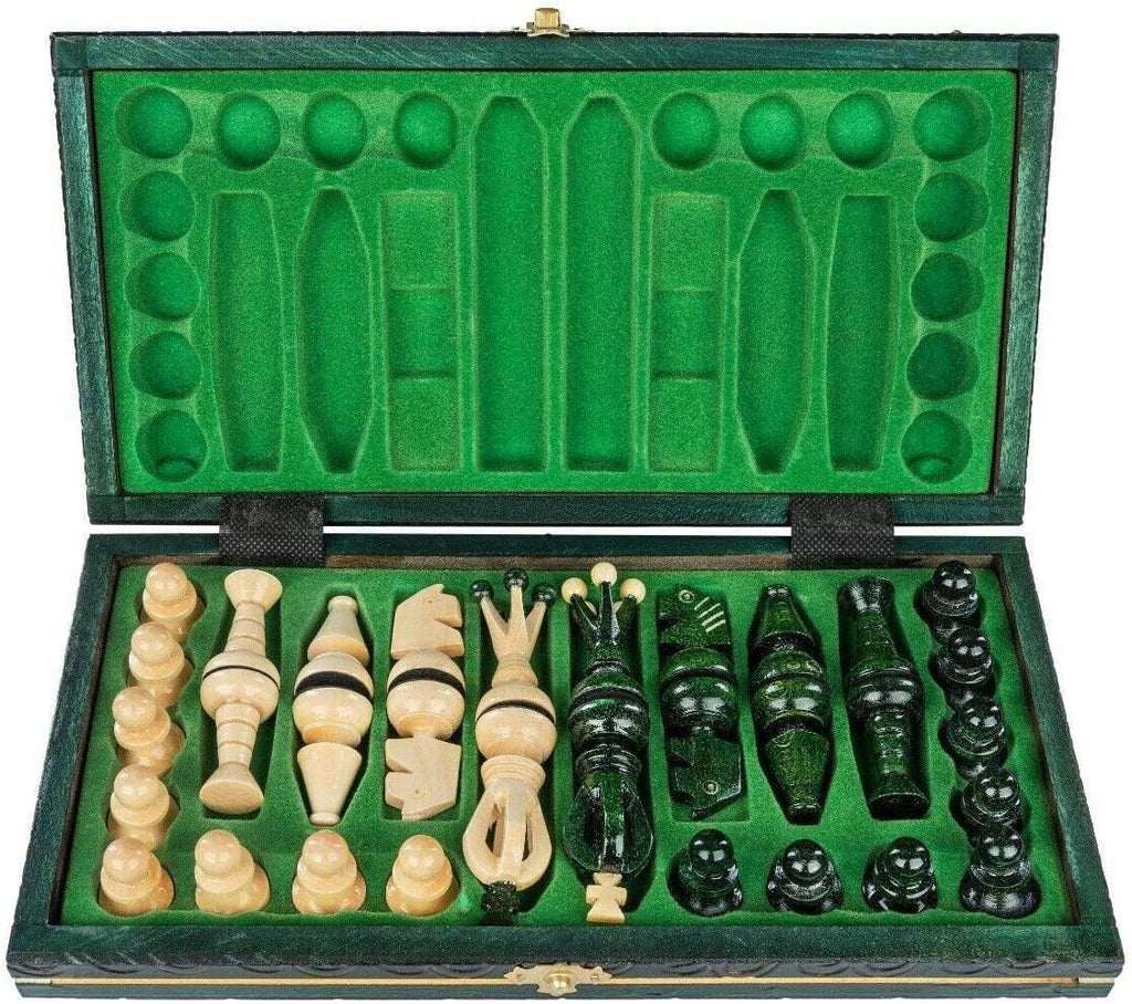 Beautiful Handcrafted Wooden Chess Set with Wooden Board and Handcrafted Chess Pieces - Gift idea Products (12.5''