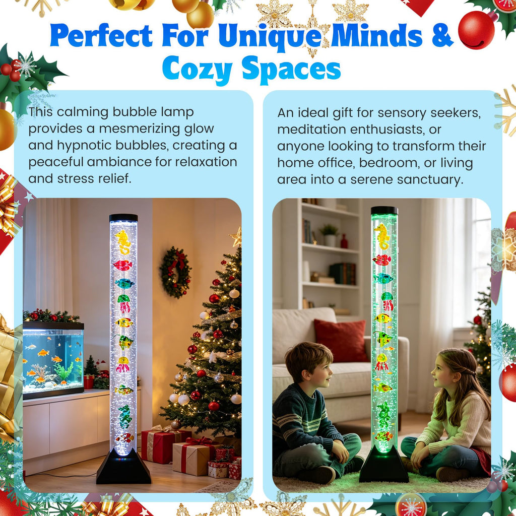 Inspired Nelson Style 4FT Sensory LED Water Bubble Tube Lamp with a Bracket