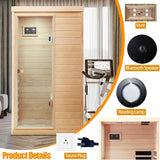 Infrared Sauna, Home Sauna 1 Person, Low EMF Sauna Wood Indoor Far Infrared Sauna