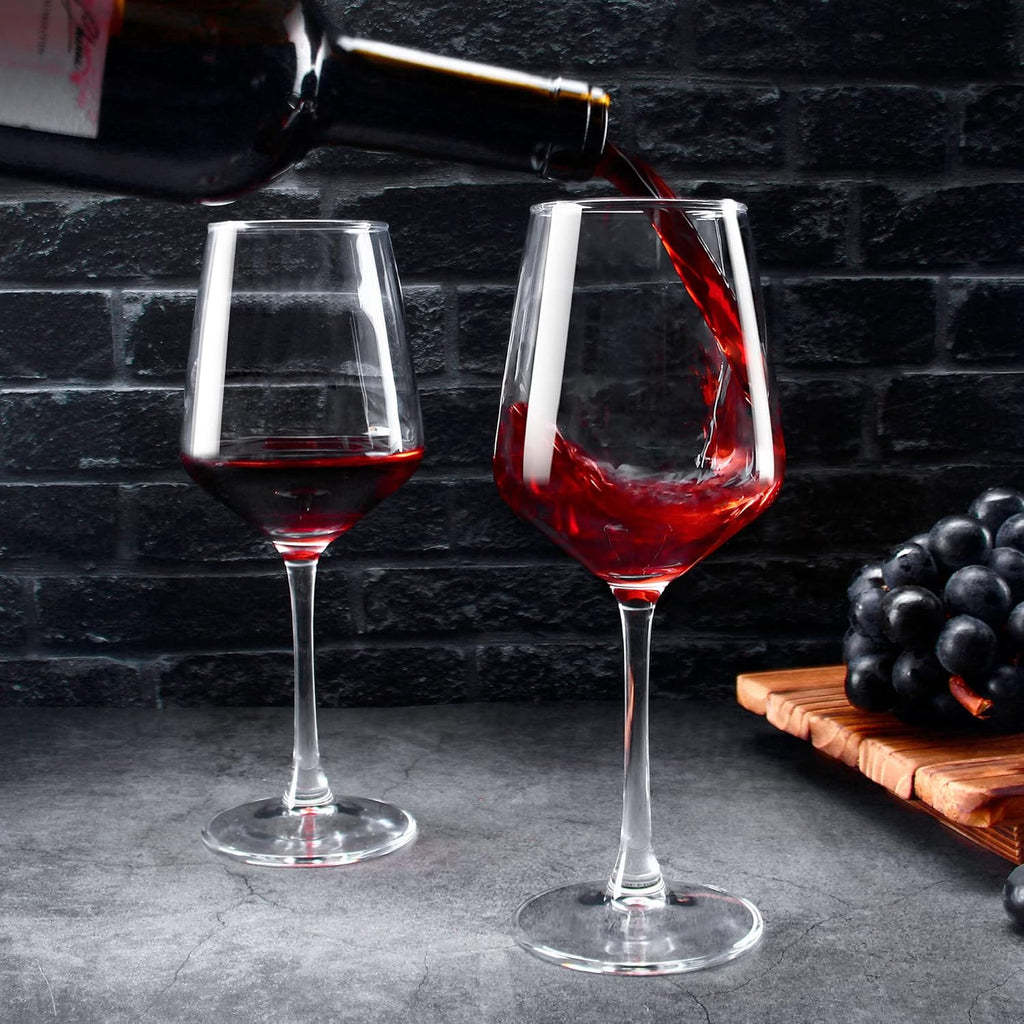 Wine Glasses Set of 8, 12oz Clear Red/White, Long Stem Wine Glasses and Home