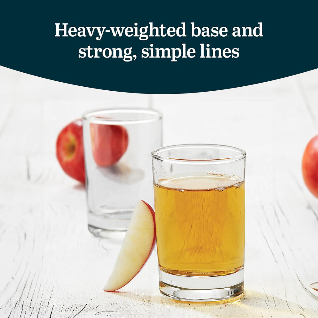 Fruit Juice Glasses, Heavy Base Glass Drinking Glasses Set of 8, Breakfast Juice Cups, Everyday Clear Drinking Glass