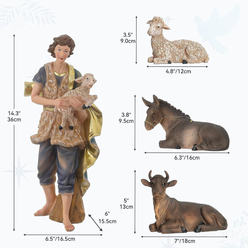 15in Large Nativity Scene Figurines, 12-Piece Nativity Sets & Figures