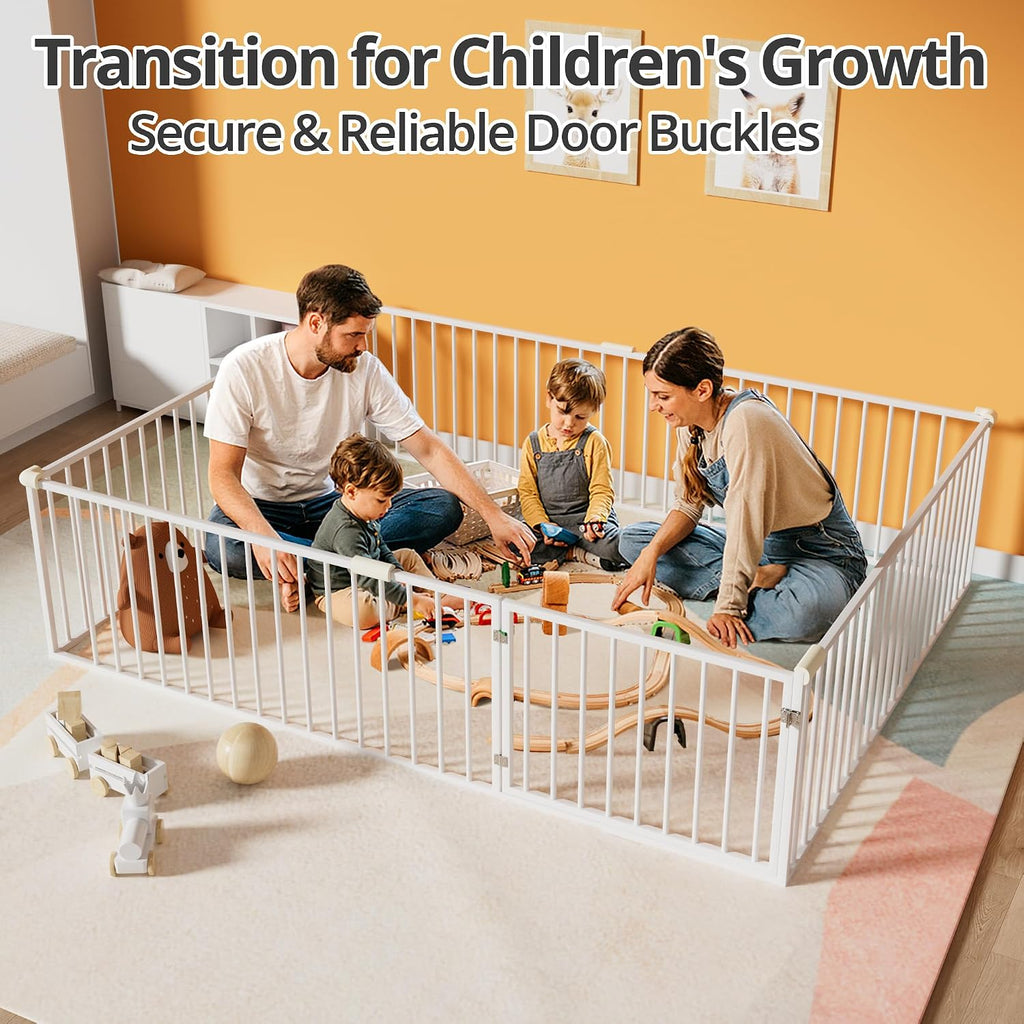 Floor Bed for Kids Metal Montessori Bed Frame with Door & Safety Guardrails Multifunctional Montessori Floor
