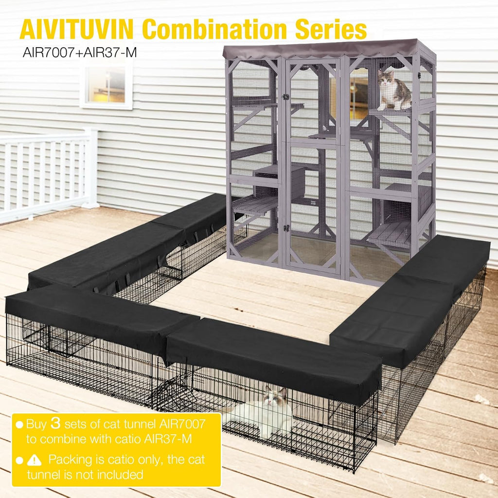 Window Catio Outdoor Cat Enclosure 5-Level Walk-in Cat House
