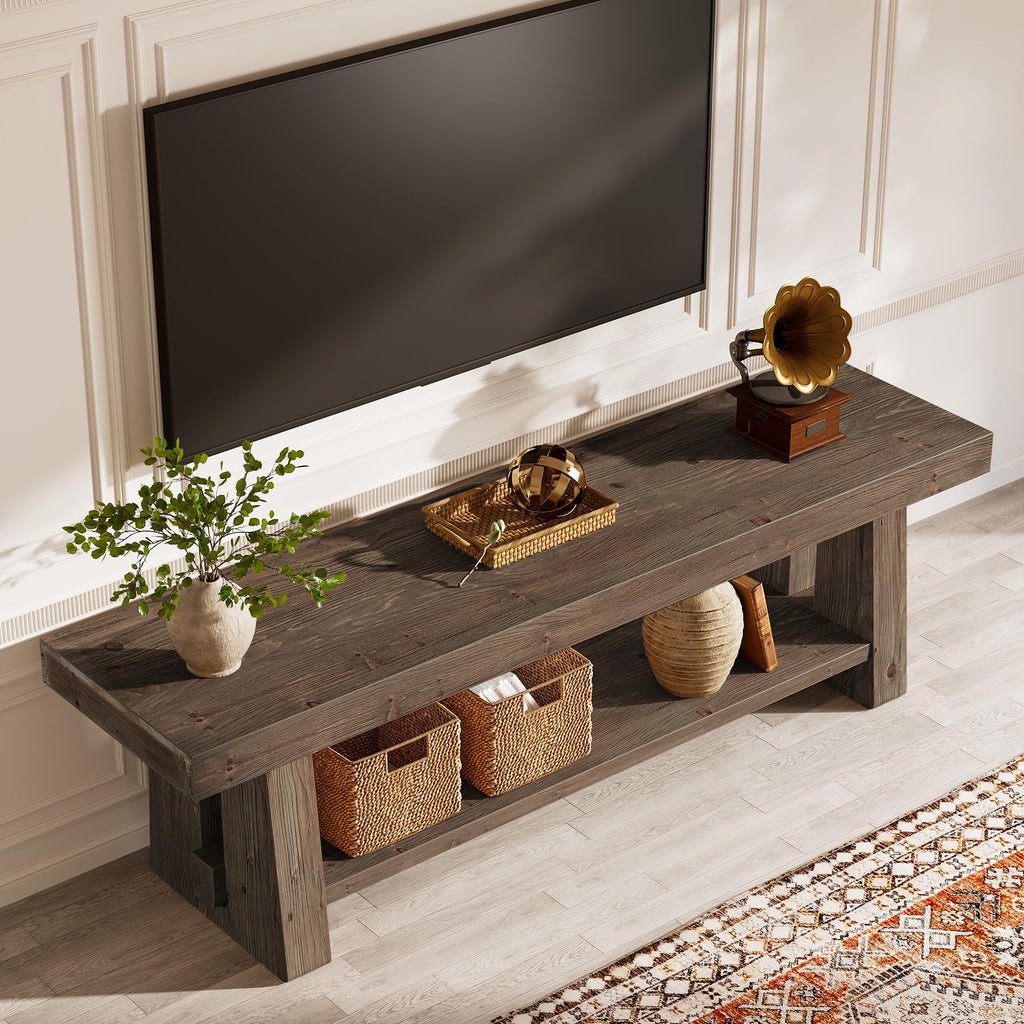 63-Inch Solid Wood TV Stand for TVs up to 75 Inches