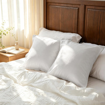 Linen Euro Shams Basic Style Solid Color 24x24 Inch Pack of 2 Flax Cotton Blend Decor Throw Pillow Covers Soft