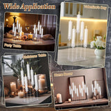 4 Set 5 Arms Acrylic Candelabras Centerpieces with 20 Pcs LED Candles Clear Candle Holder Crystal Taper Candlestick