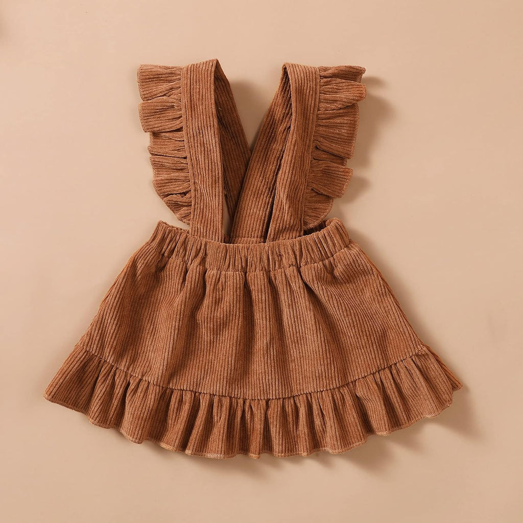 Newborn Baby Girl Clothes Toddler Long Sleeve Ruffle Romper Top Infant Skirt Set Little Girl Overall Dress