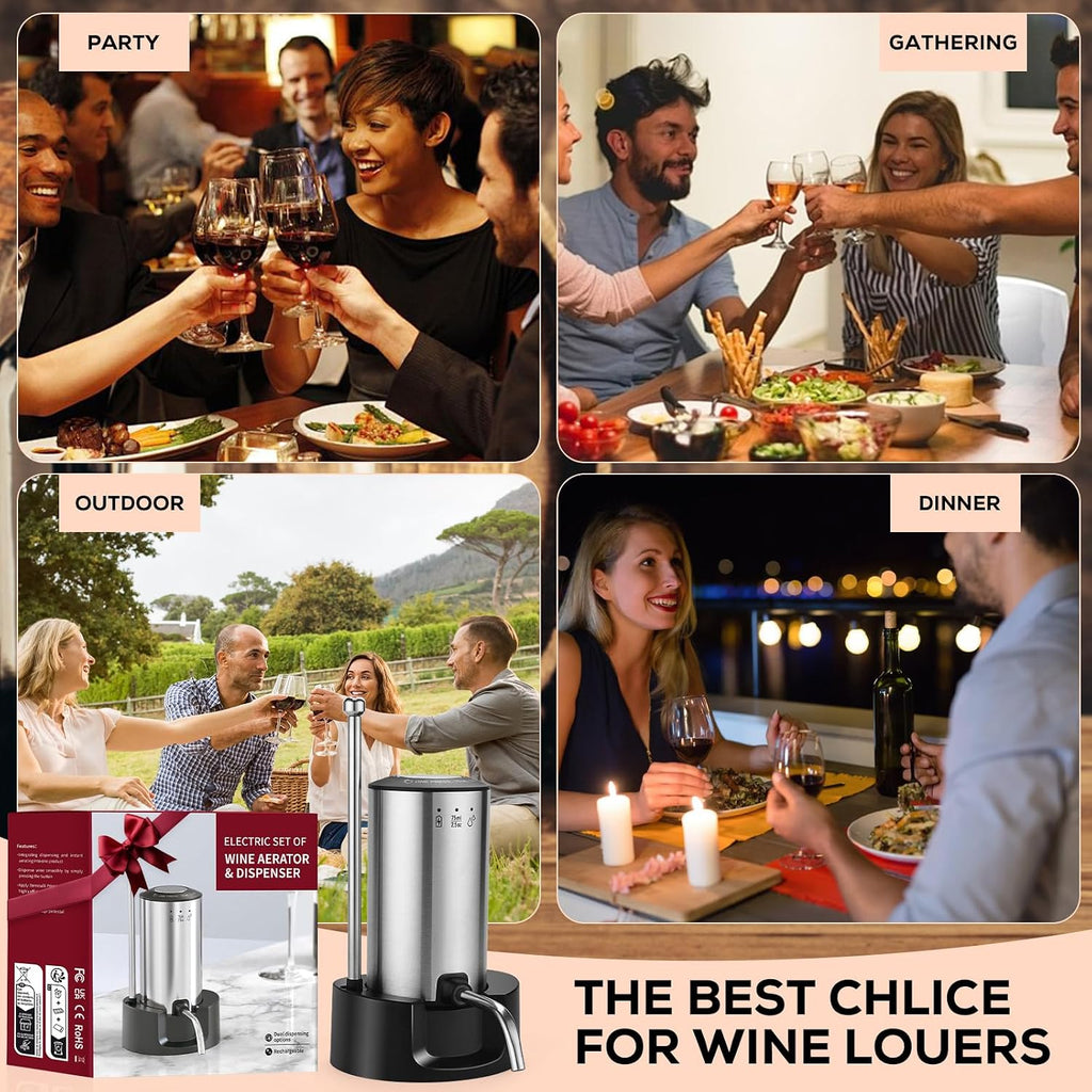 Electric Wine Aerator 3-in-1 Automatic Wine Decanter & Dispenser