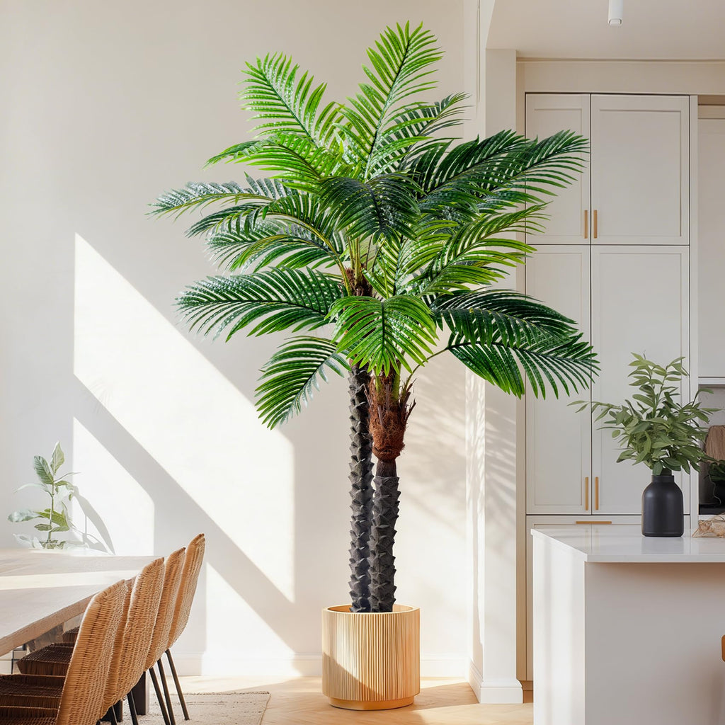 Large Artificial Tree Fake Silk Palm Plastic plantas Indoor Outdoor Realistic Floor Plants Big Faux Tropical Palm