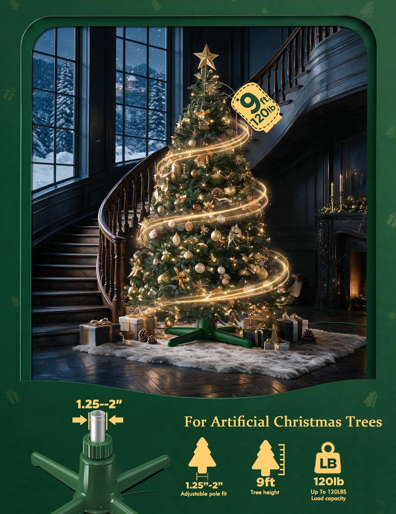 Musical Rotating Christmas Tree Stand, 360°, 9FT