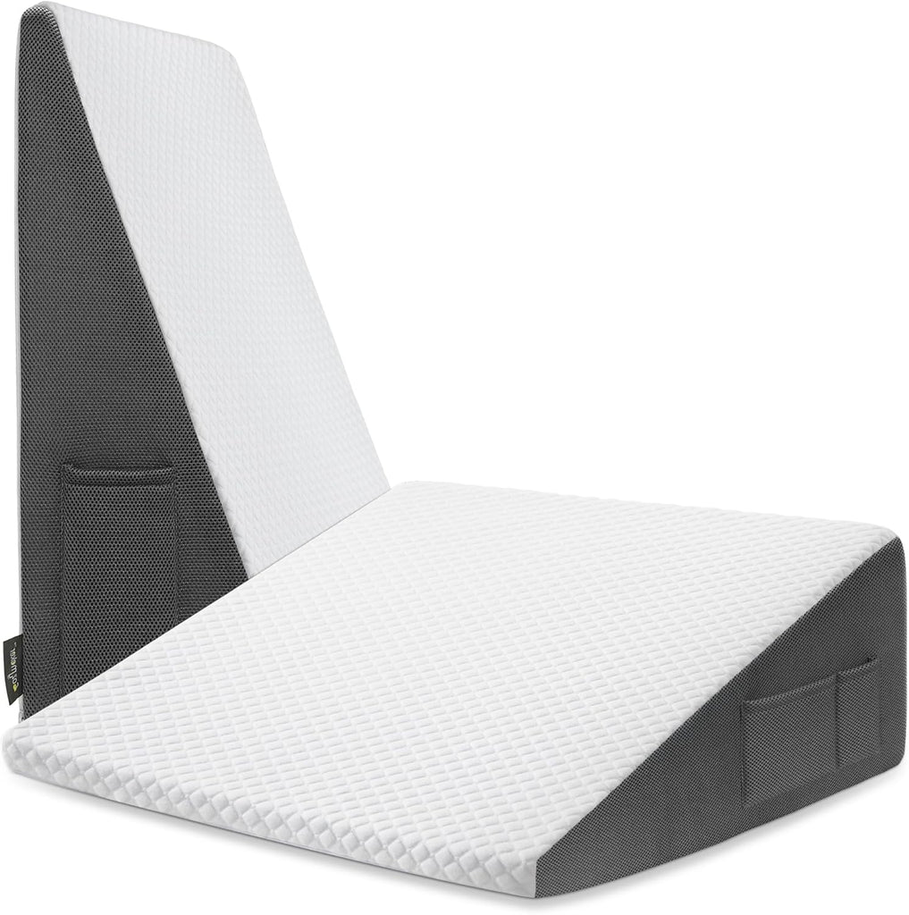 10-inch Bed Wedge Pillow for Sleeping Back Support Pain Relief | Cooling Memory Foam Incline Wedge for Sleeping After