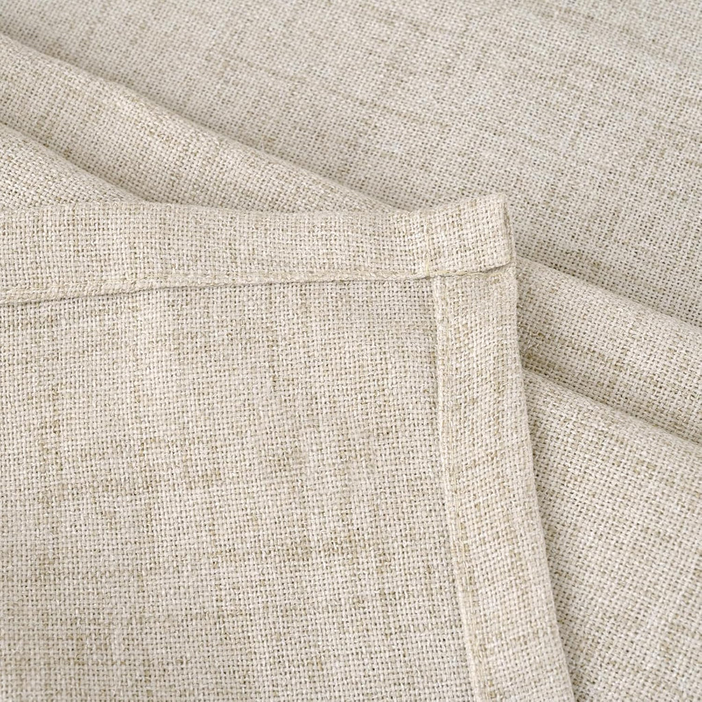 Linen Cafe Curtains 36 Inch Length for Small Windows, Half Drapes Semi Sheer with Rod Pocket and Back Tab Textured