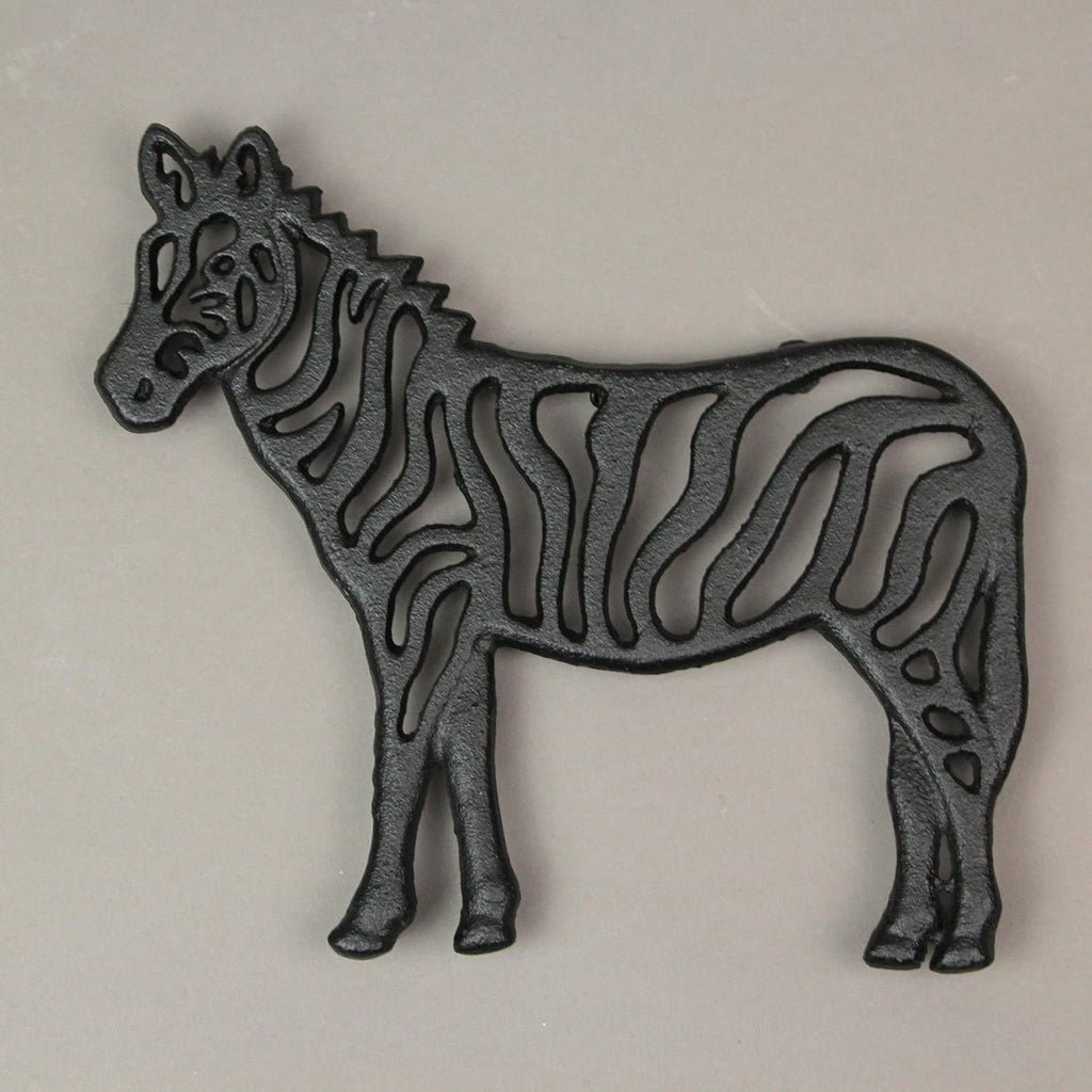Cast Iron Trivets, 9.5 Inch Safari Animal Designs - Set of 3
