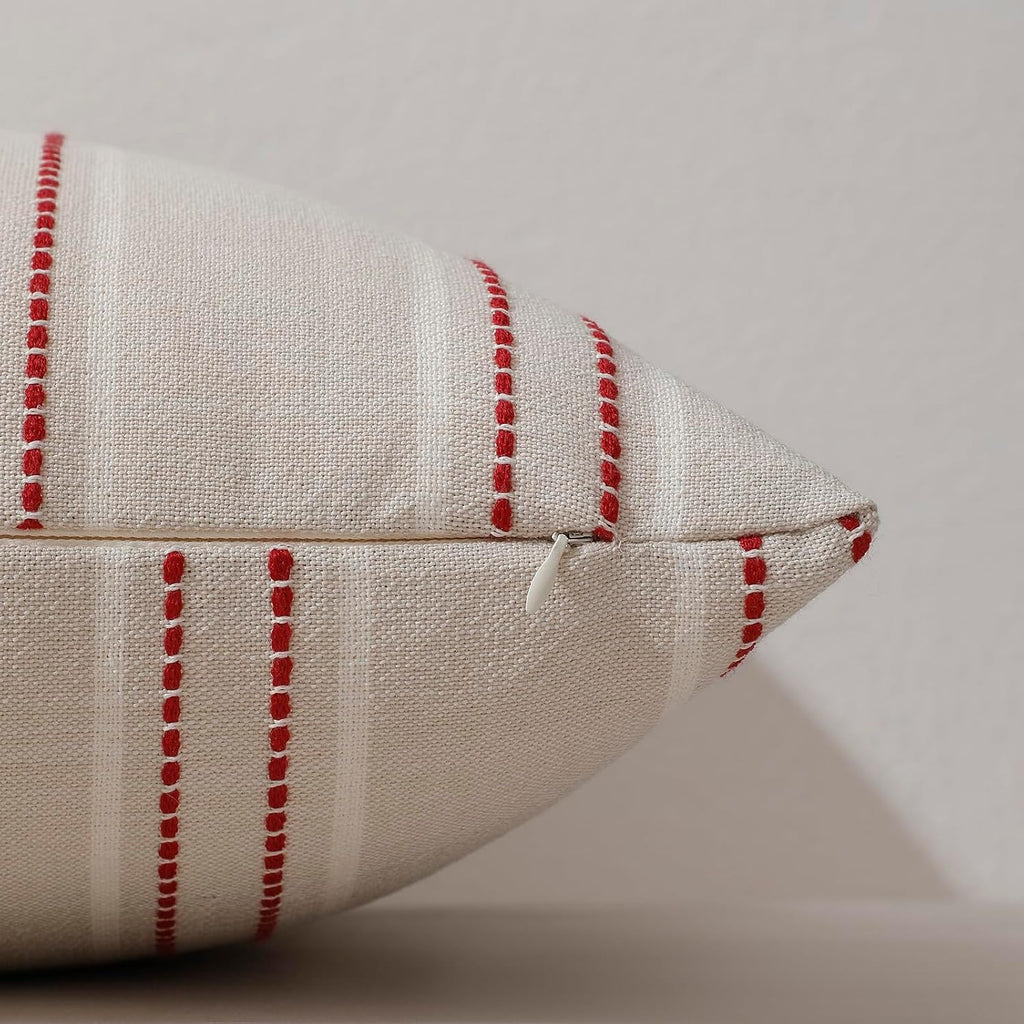 Christmas Pillow Covers 18x18 Winter Decorative Pillows Red - Set of 2