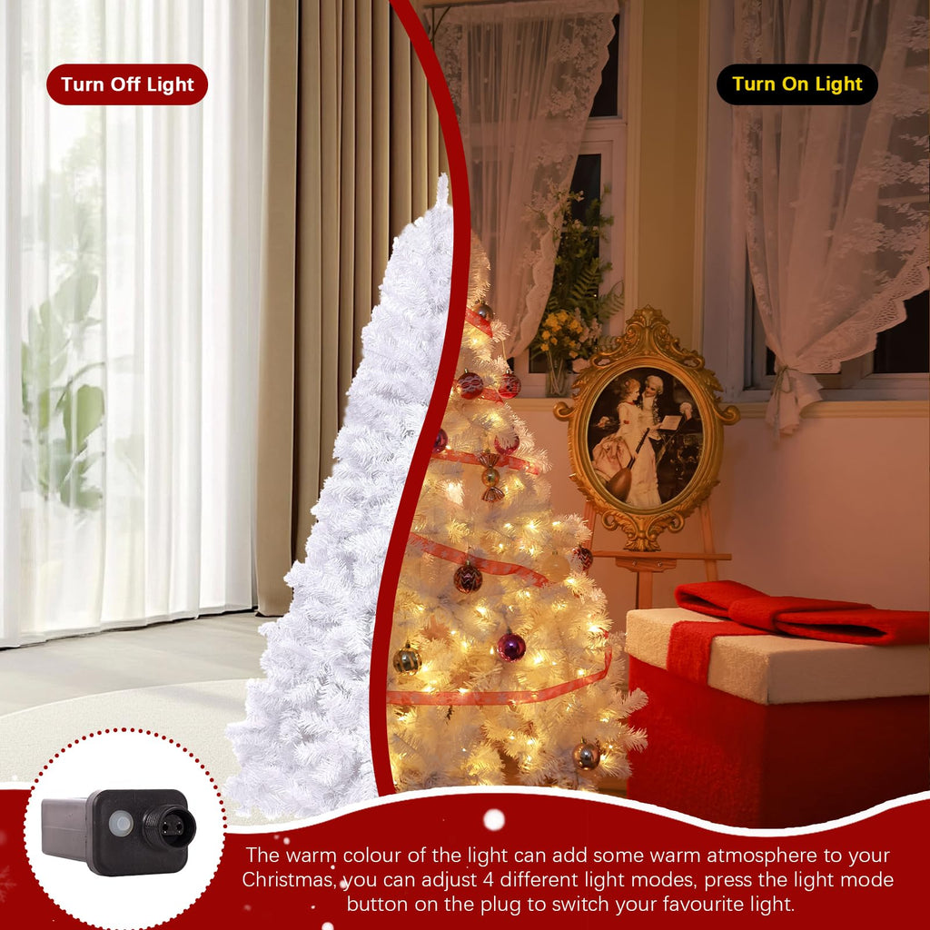 4ft White Prelit Artificial Christmas Tree, Arbol de Navidad Fake Xmas Tree