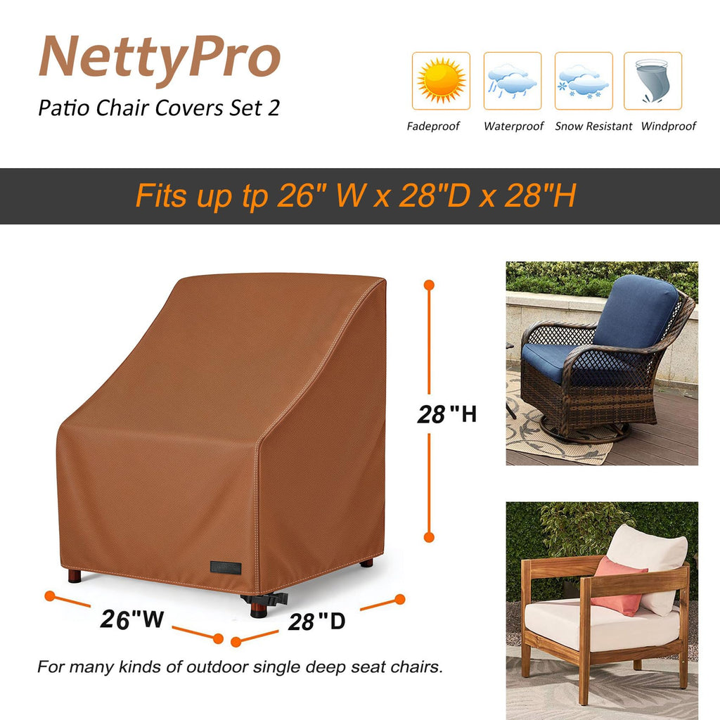 For Outdoor Furniture Set 2, 26"W x 28"D x 28"H