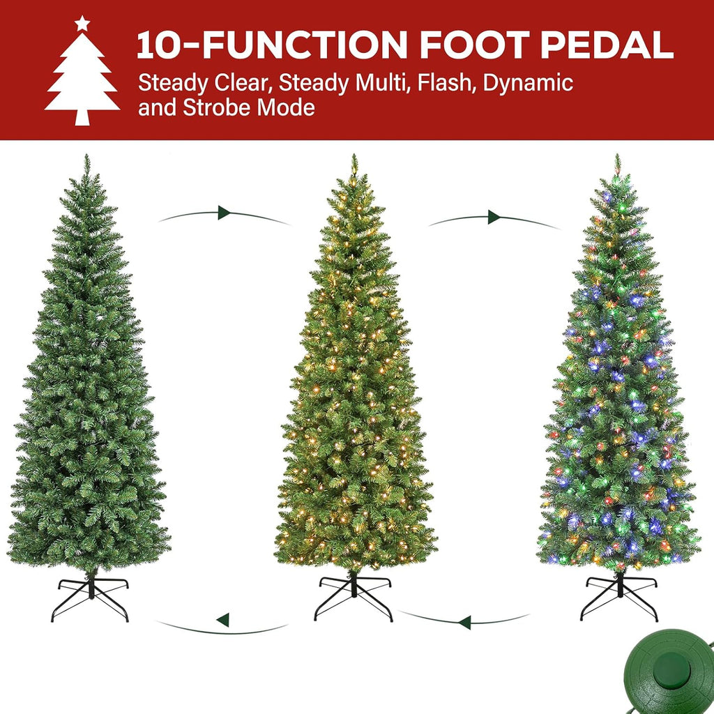 Prelit Pencil Christmas Tree with 792 Branch Tips