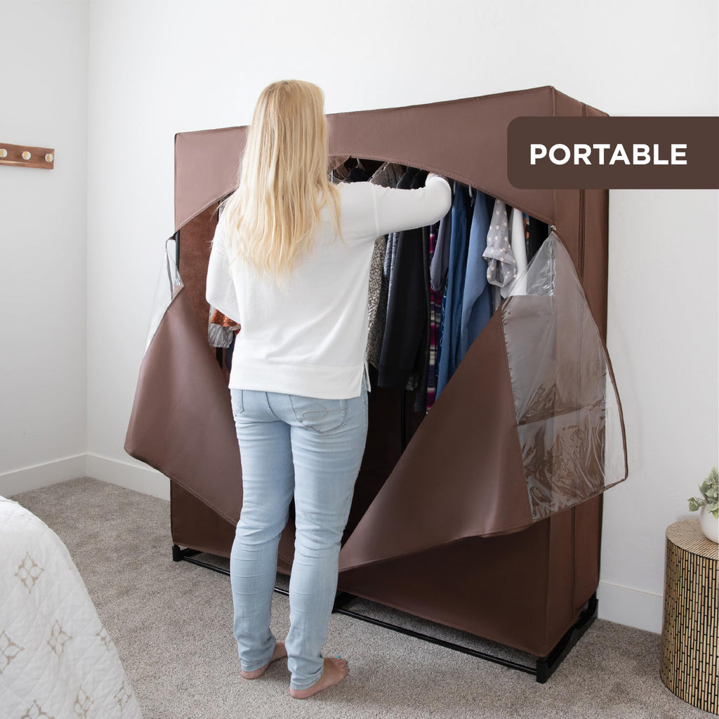 Portable Wardrobe Closet, 65 LBs Large Capacity