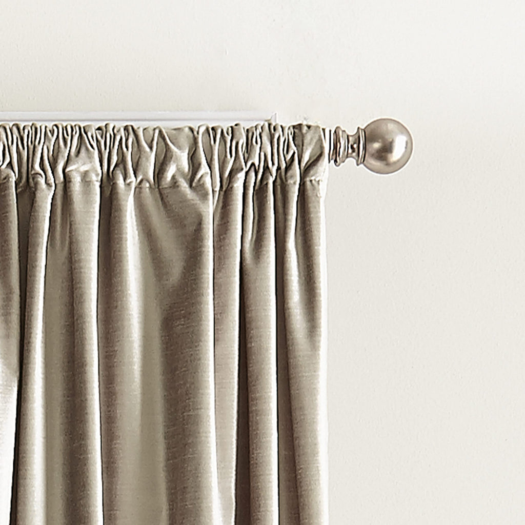 Modern Knotted Velvet Lined Curtain Panel Pair, 84", Champagne