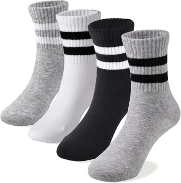 Unisex School Kids Boys Girls Soft Combed Cotton Athletic Socks