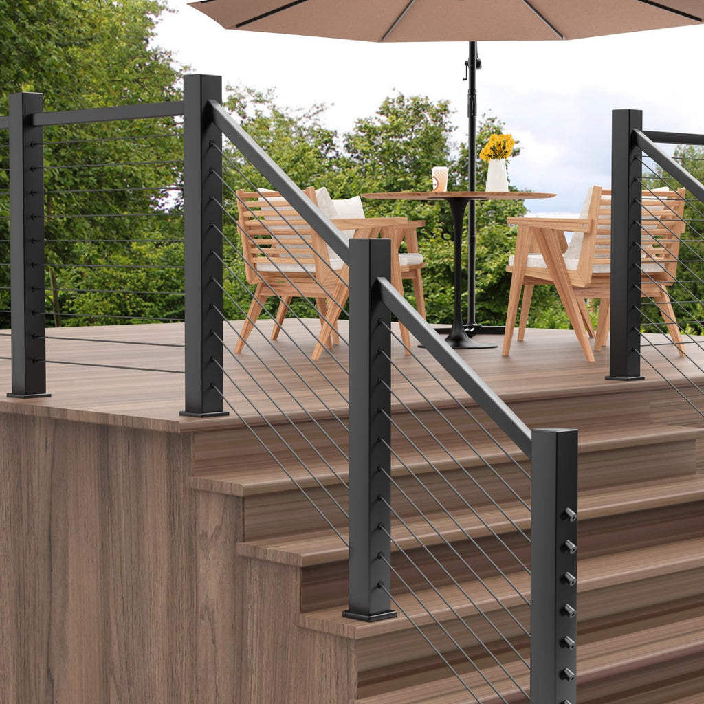 24 Pack 1/8" Black Swageless Cable Railing Kits