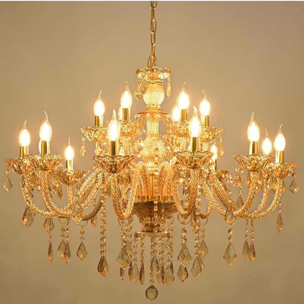 18-Light Crystal Chandeliers Luxurious K9 Crystal Candle Pendant Lamp Ceiling Lighting for Dining Living Room Bedroom Hallway Entry (18 Lights) A110-B0D1YD1M1Q