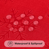 Rectangle Tablecloth 52x70 Inch, Waterproof Damask Table Cloth, Snowflake Patterns Fabric Table Cove