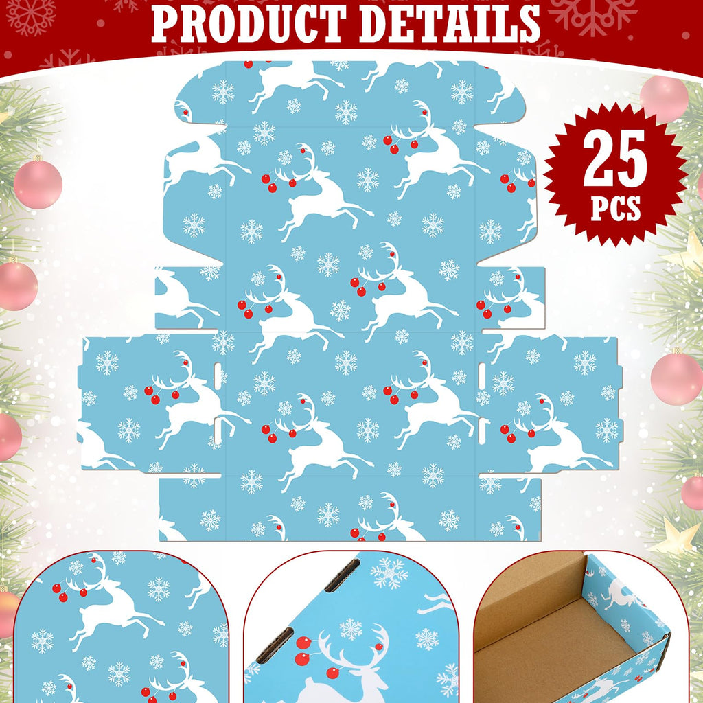 25 Pcs Christmas Shipping Gift Boxes Small Holiday Mailing Cardboard Gifts Boxes Christmas Shipping Packaging Cases