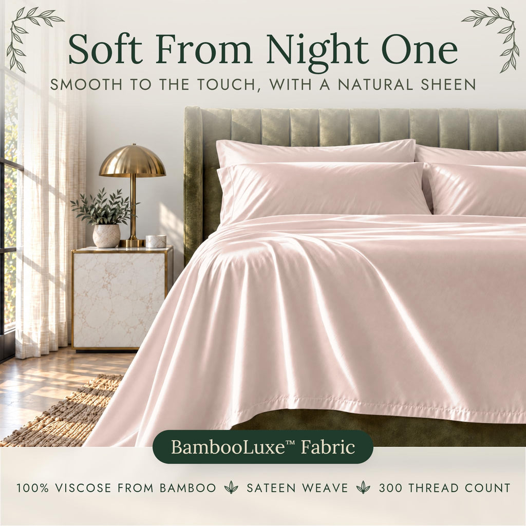 100% Viscose from Bamboo Sheets Queen Size | 6 Pc Cooling Bed Set