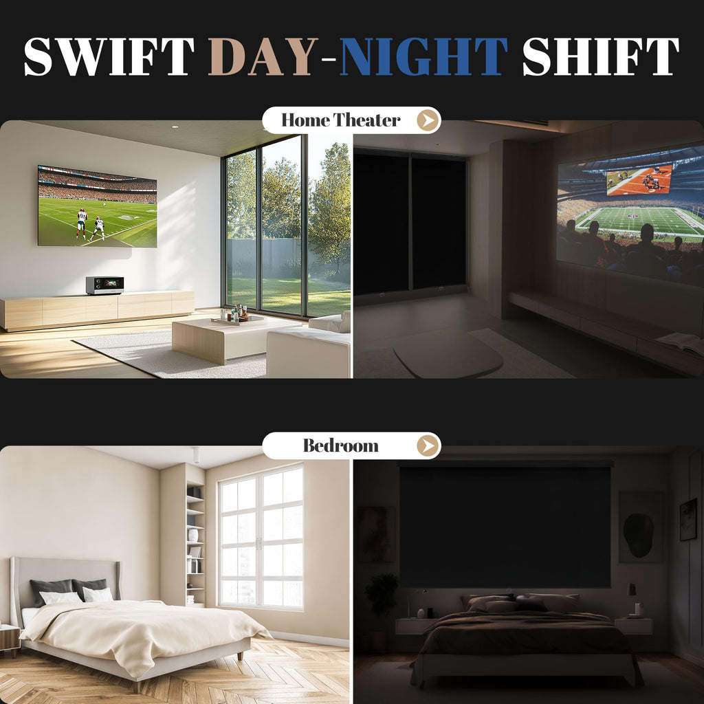 Cordless 100% Blackout Roller Shades, Black