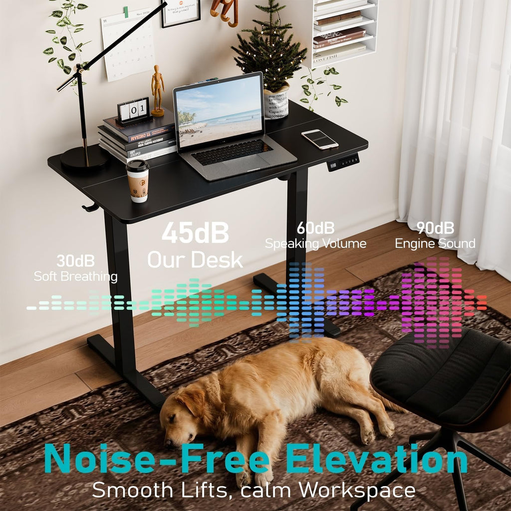 35" Electric Standing Desk, Small Sit Stand up Desk, Black