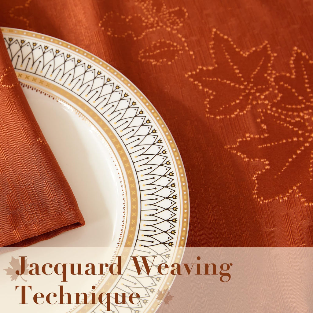 Fall Jacquard Rectangle Tablecloth 60 x 84 Inch Thanksgiving Decor